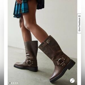 Vagabond Eyra Moto Boot Brown Leather Buckle Boots